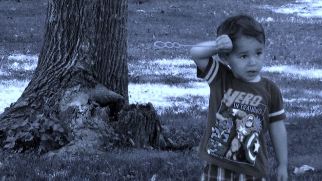 "Hey Grampy...this is hard work." I think it's PoPsiCle-thirty